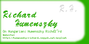 richard humenszky business card